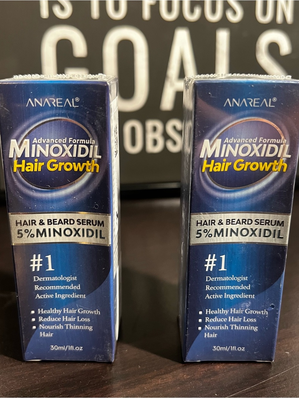 2 Pack Anareal Advanced Formula 5% Minoxidil Hair & Beard Growth Serum 30ml